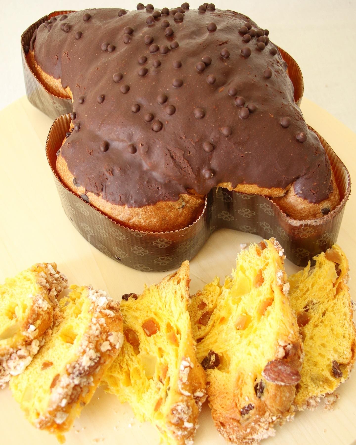 Colomba pasquale glassata al cioccolato fondente