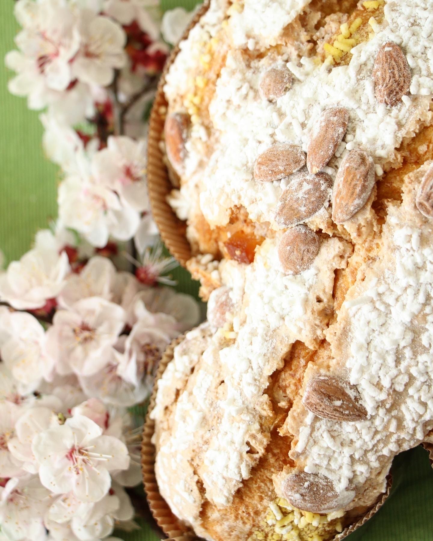 Fetta di colomba pasquale artigianale, dettaglio consistenza